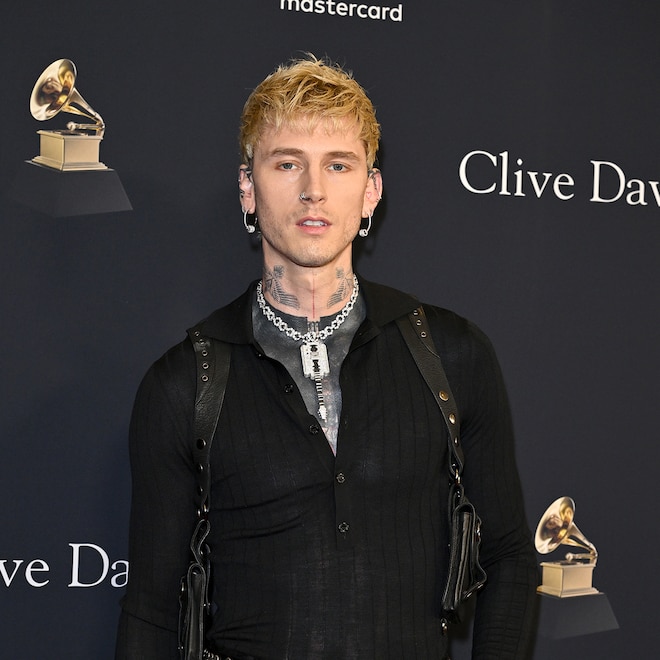 Machine Gun Kelly Shows Off New Ear Tattoos at Grammys 2026 Party Machine Gun Kelly Shows Off New Ear Tattoos at Grammys 2026 Party